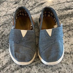 TOMS toddler girl denim slip on shoes